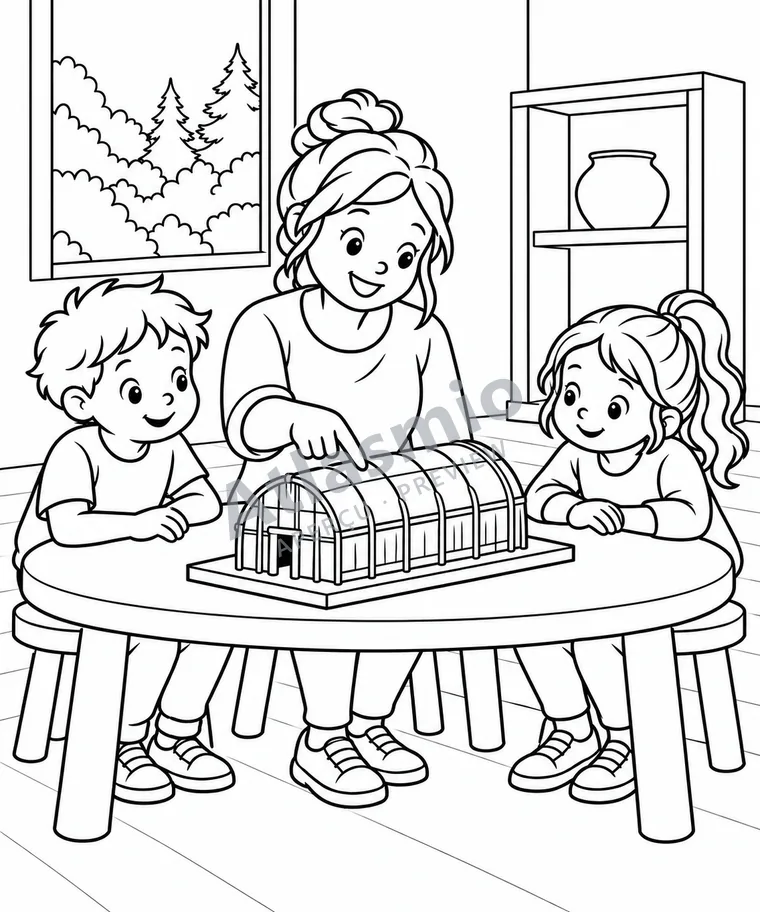 Illustration à colorier : L’histoire se partage