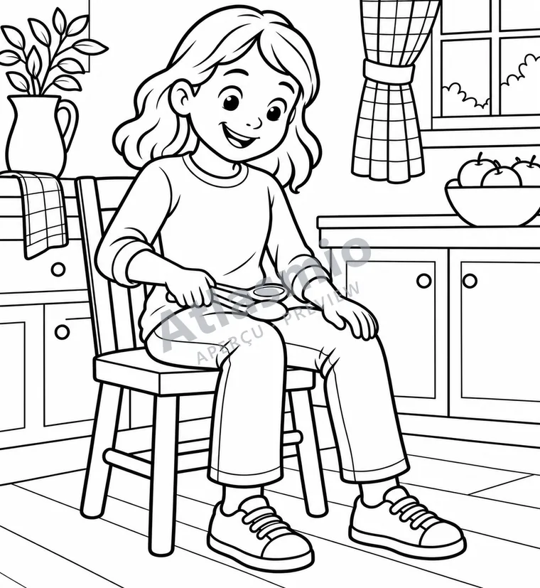 Illustration à colorier : Des cuillères pour la musique