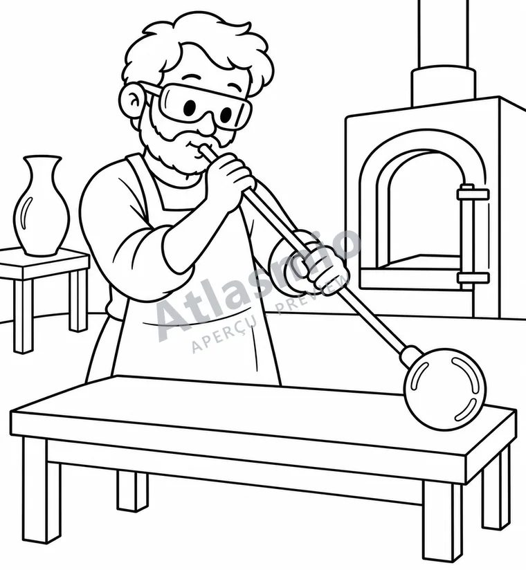 Illustration à colorier : Le verre prend forme