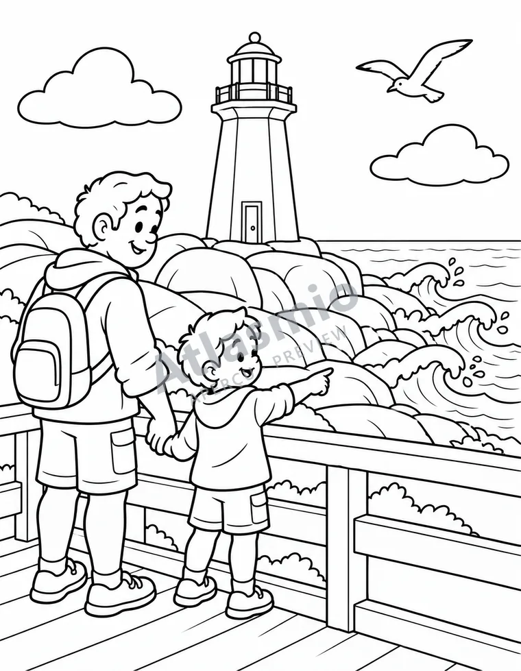 Colouring illustration: The Peggy’s Cove lighthouse