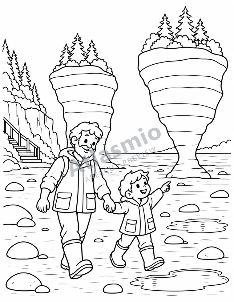 Colouring illustration: Walking on the sea floor