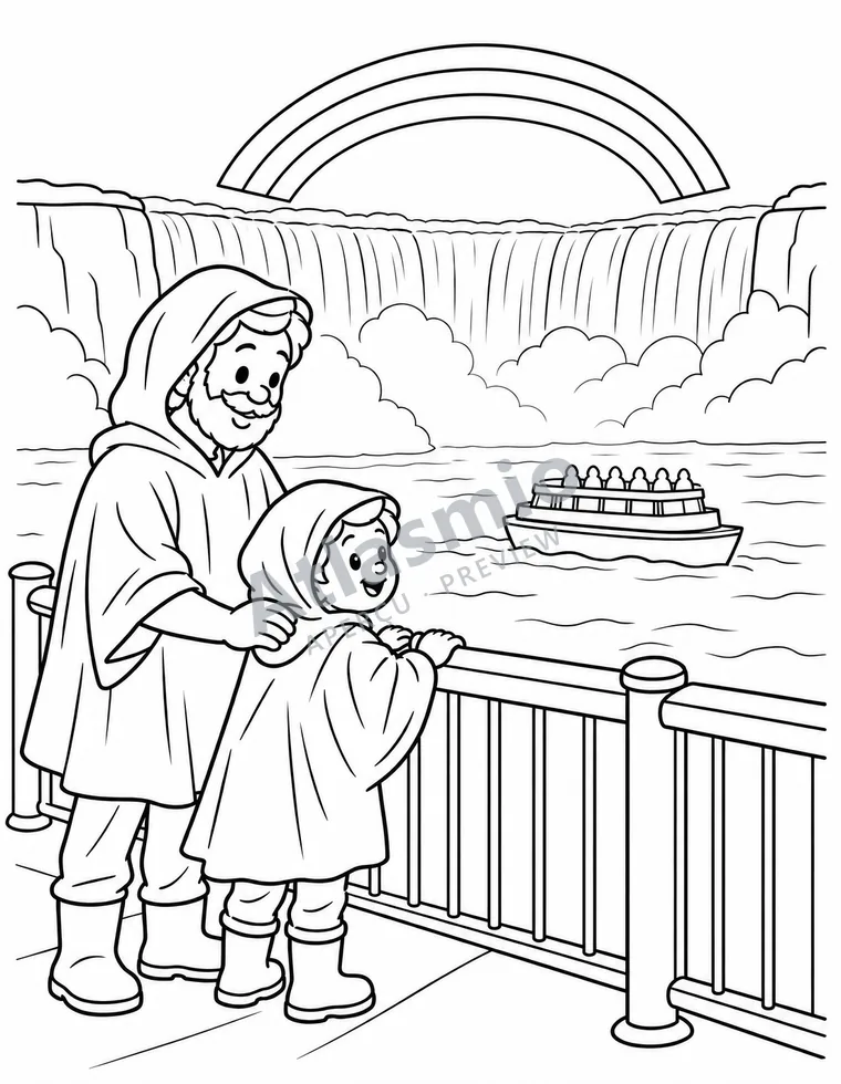 Colouring illustration: Niagara Falls