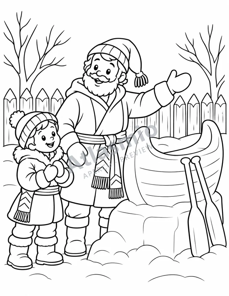 Colouring illustration: Festival du Voyageur