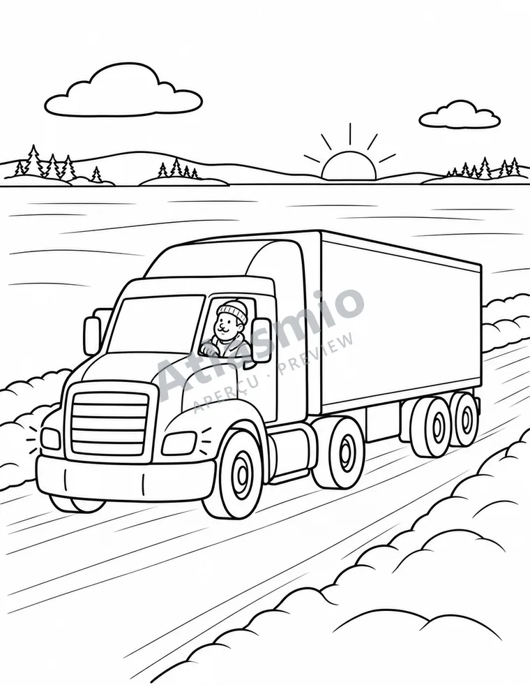 Illustration à colorier : La route de glace