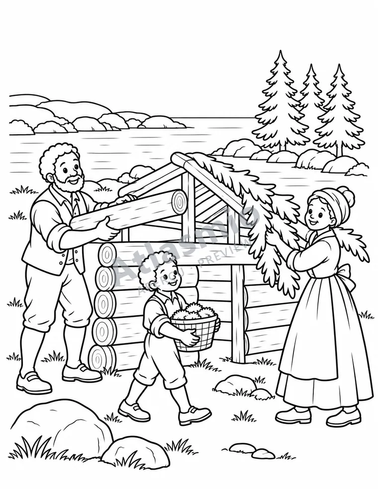 Illustration à colorier : Les loyalistes noirs de Birchtown