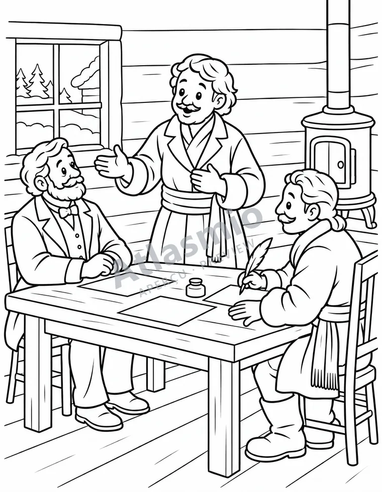 Illustration à colorier : Une liste de droits