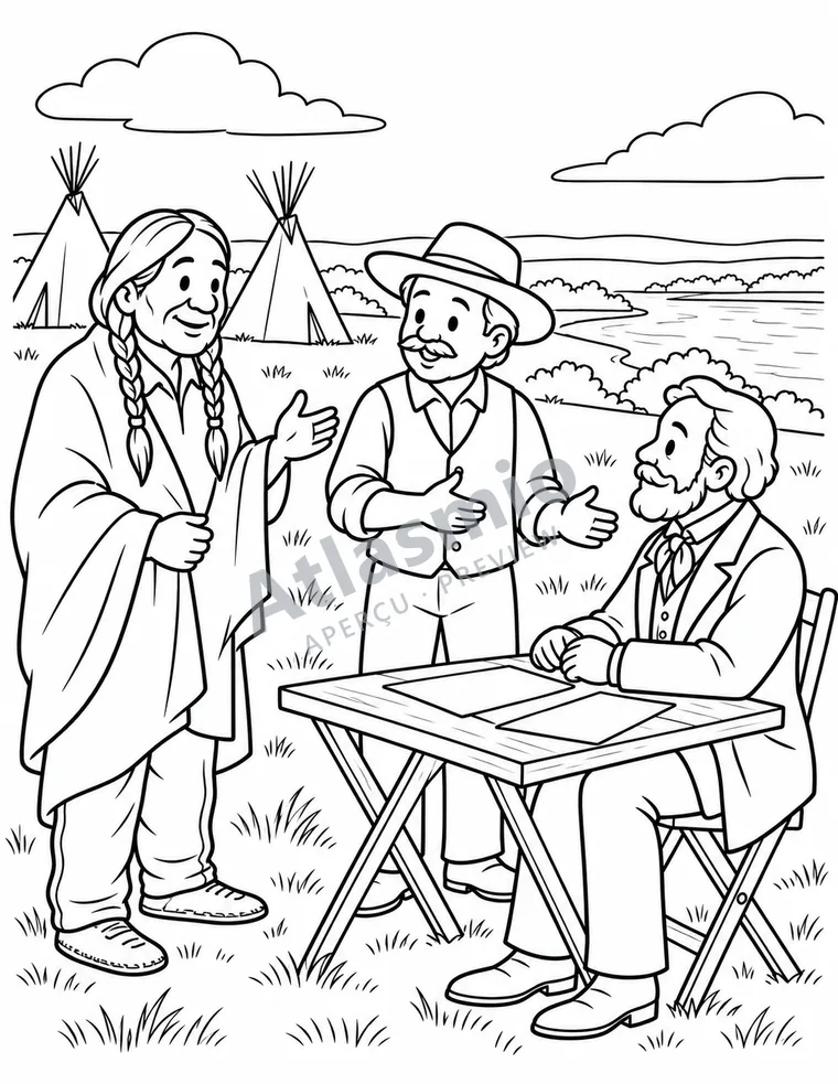 Colouring illustration: A promise between nations