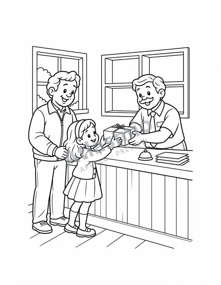Colouring illustration: Two official languages
