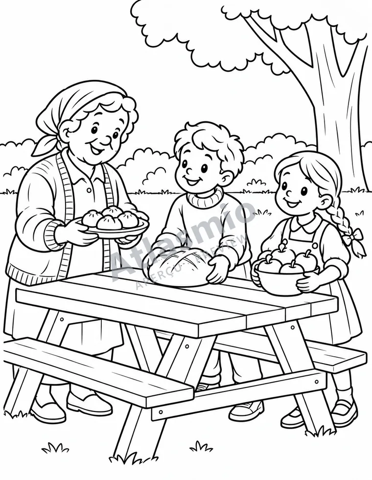 Colouring illustration: Sharing our cultures