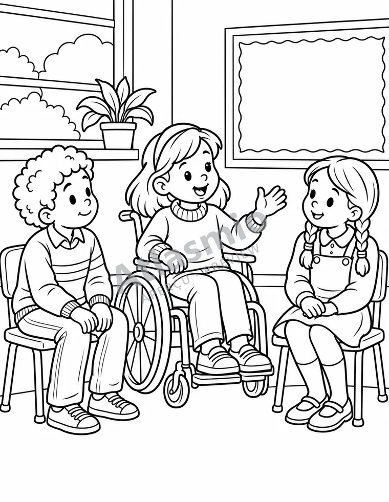 Colouring illustration: The Charter of Rights and Freedoms