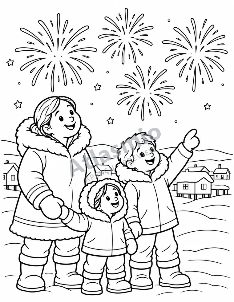 Illustration à colorier : La naissance du Nunavut