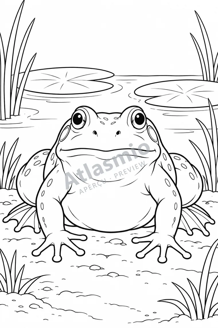 Illustration à colorier : L’ouaouaron