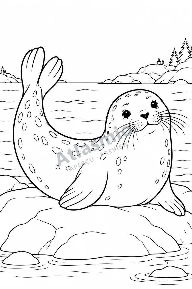Illustration à colorier : Le phoque commun