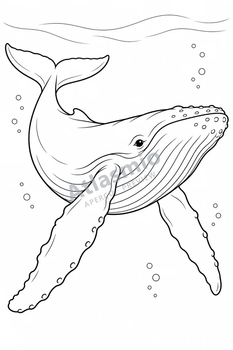 Colouring illustration: Humpback Whale