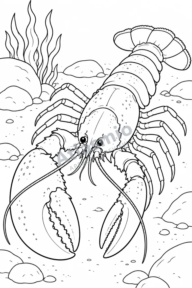 Colouring illustration: American Lobster