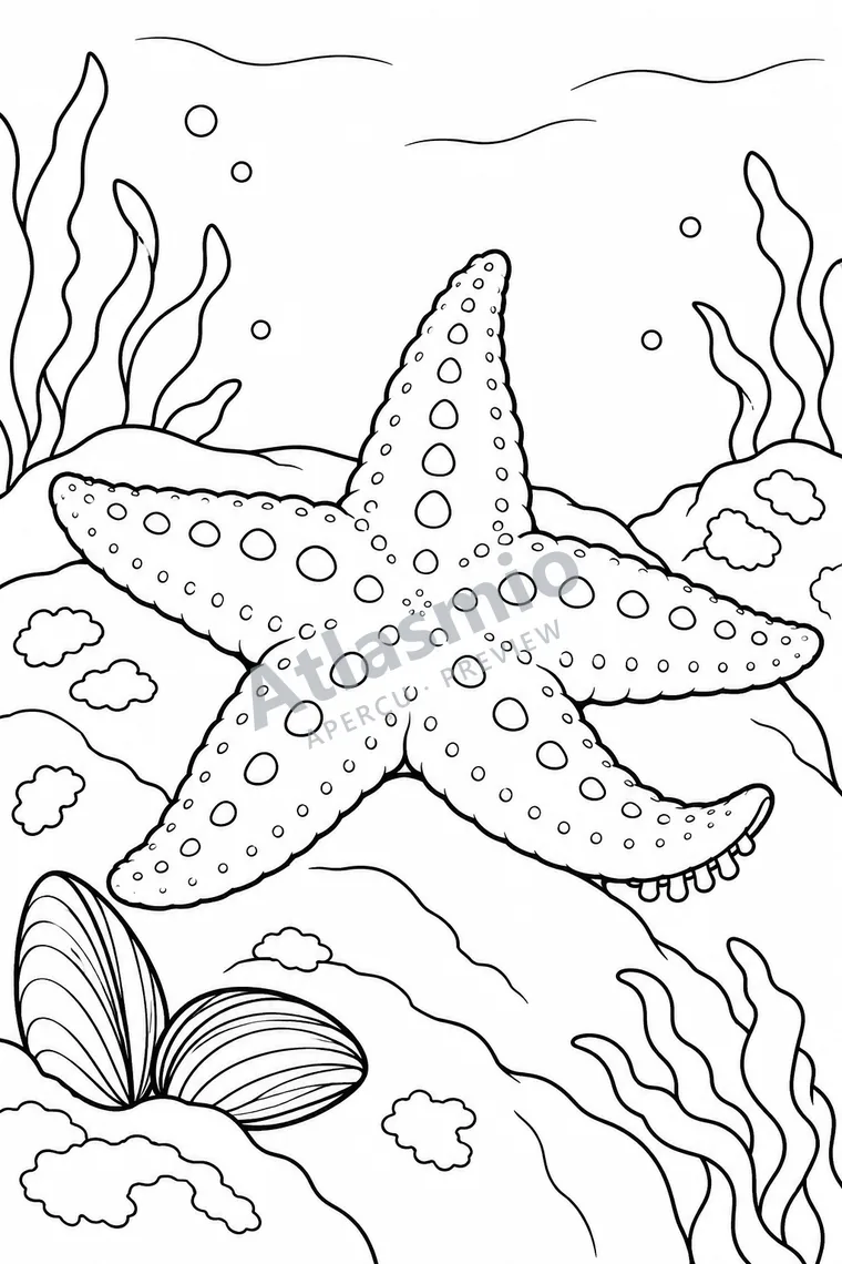 Colouring illustration: Common Sea Star