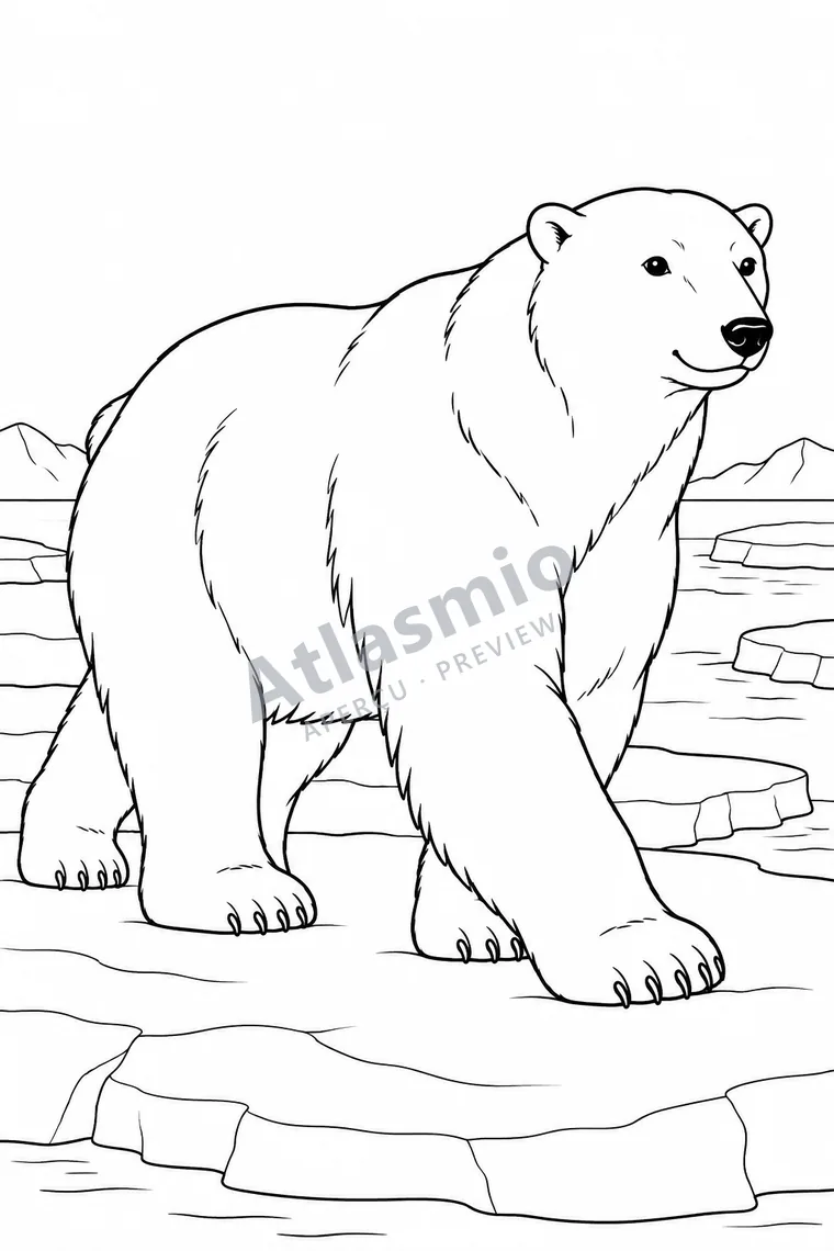 Colouring illustration: Polar Bear