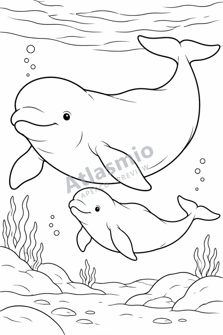 Colouring illustration: Beluga