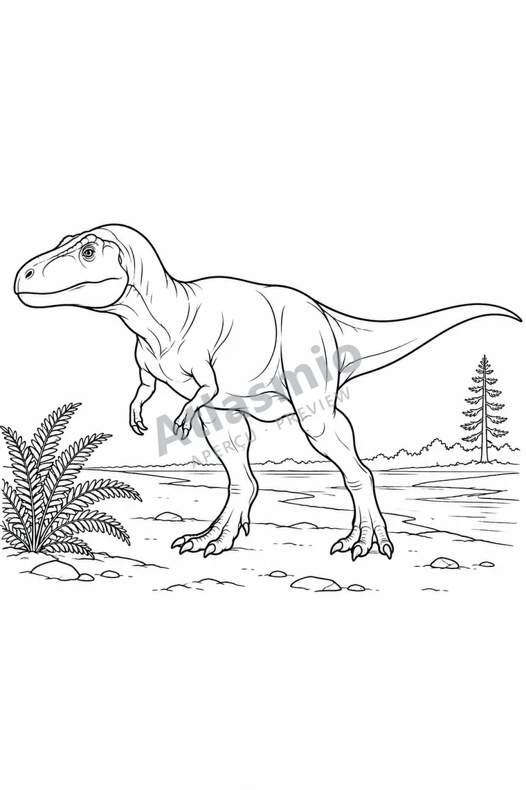 Colouring illustration: Albertosaurus