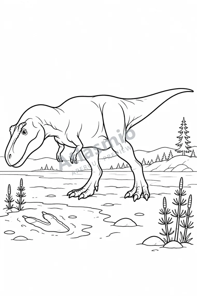 Colouring illustration: Gorgosaurus