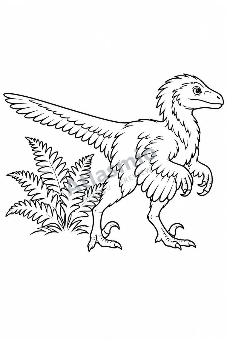 Colouring illustration: Dromaeosaurus
