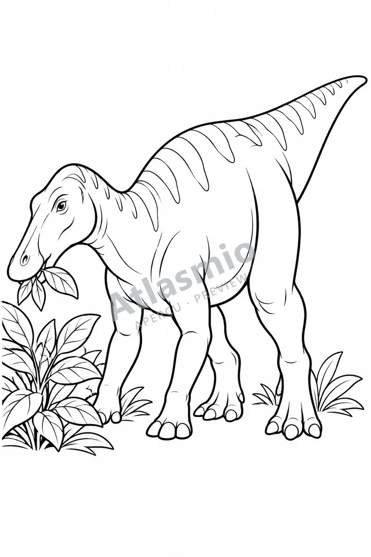 Colouring illustration: Edmontosaurus