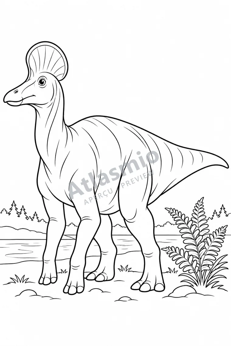 Colouring illustration: Corythosaurus