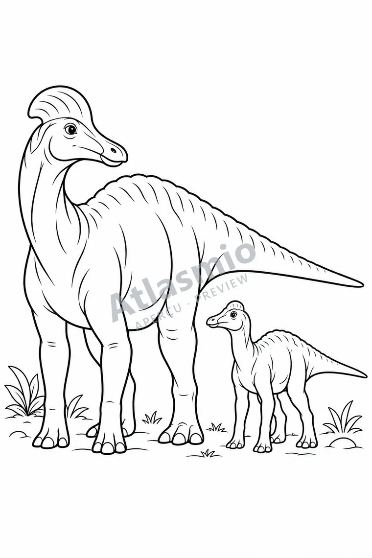 Colouring illustration: Hypacrosaurus