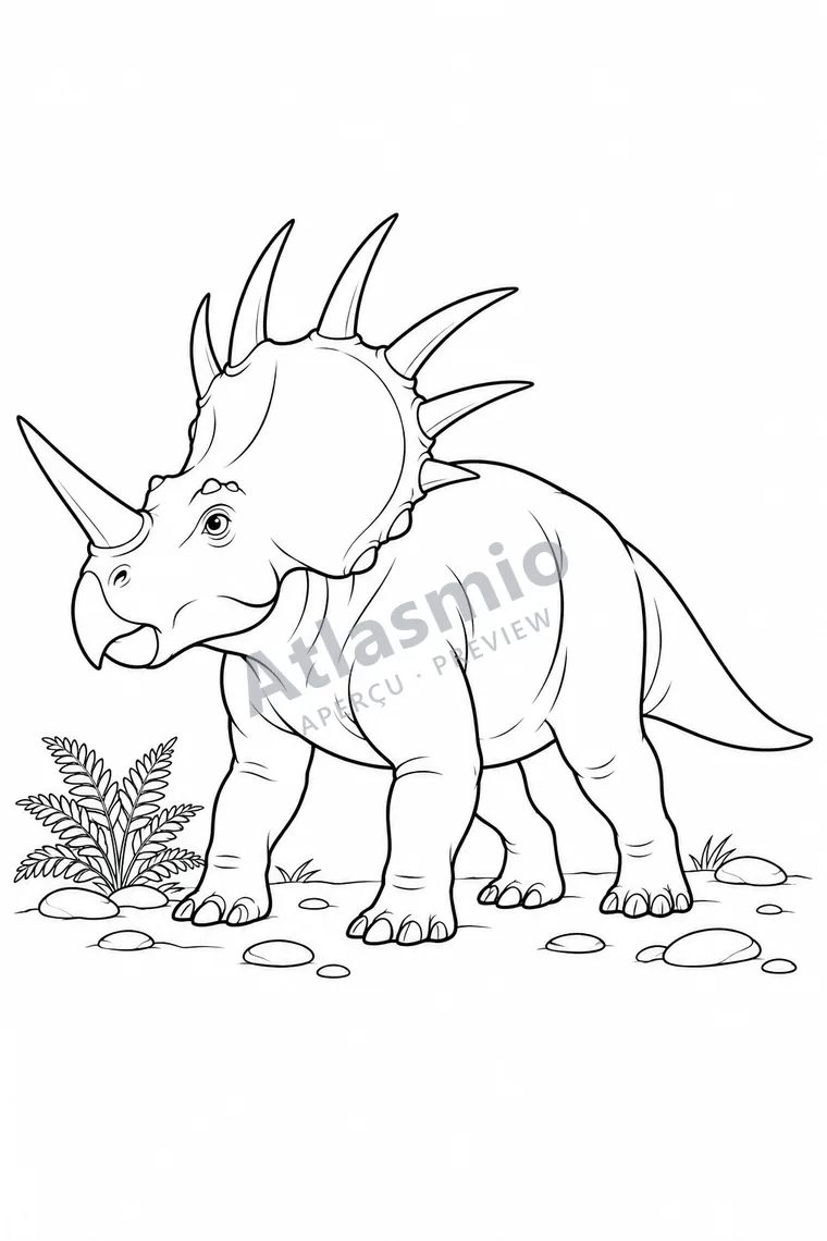 Colouring illustration: Styracosaurus