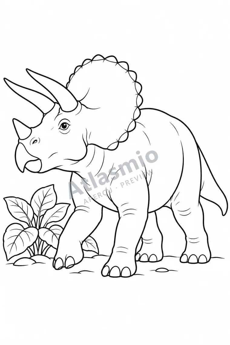 Colouring illustration: Triceratops