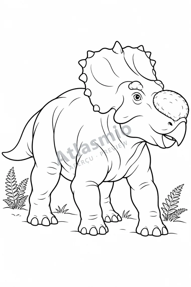 Colouring illustration: Pachyrhinosaurus