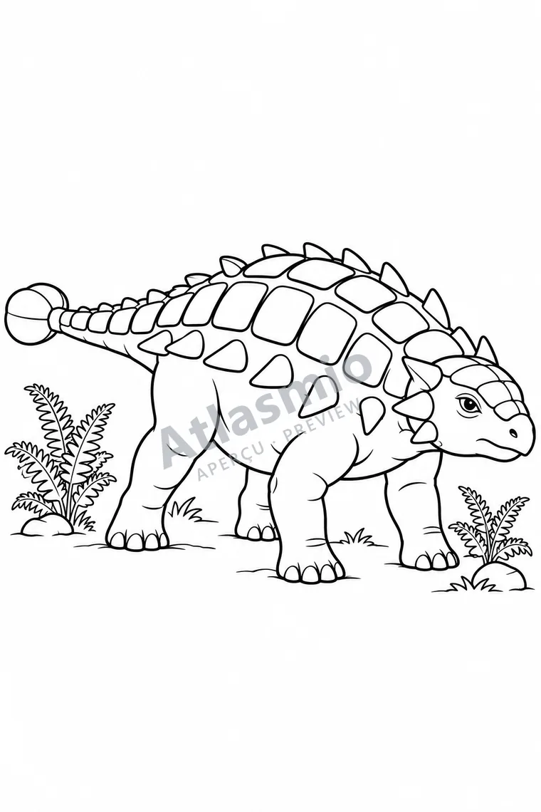 Colouring illustration: Euoplocephalus