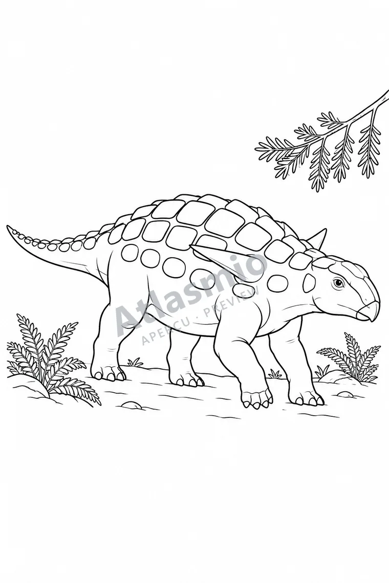 Colouring illustration: Borealopelta