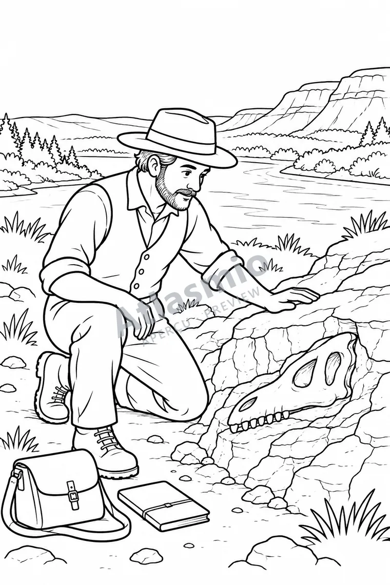 Illustration à colorier : Une découverte en 1884