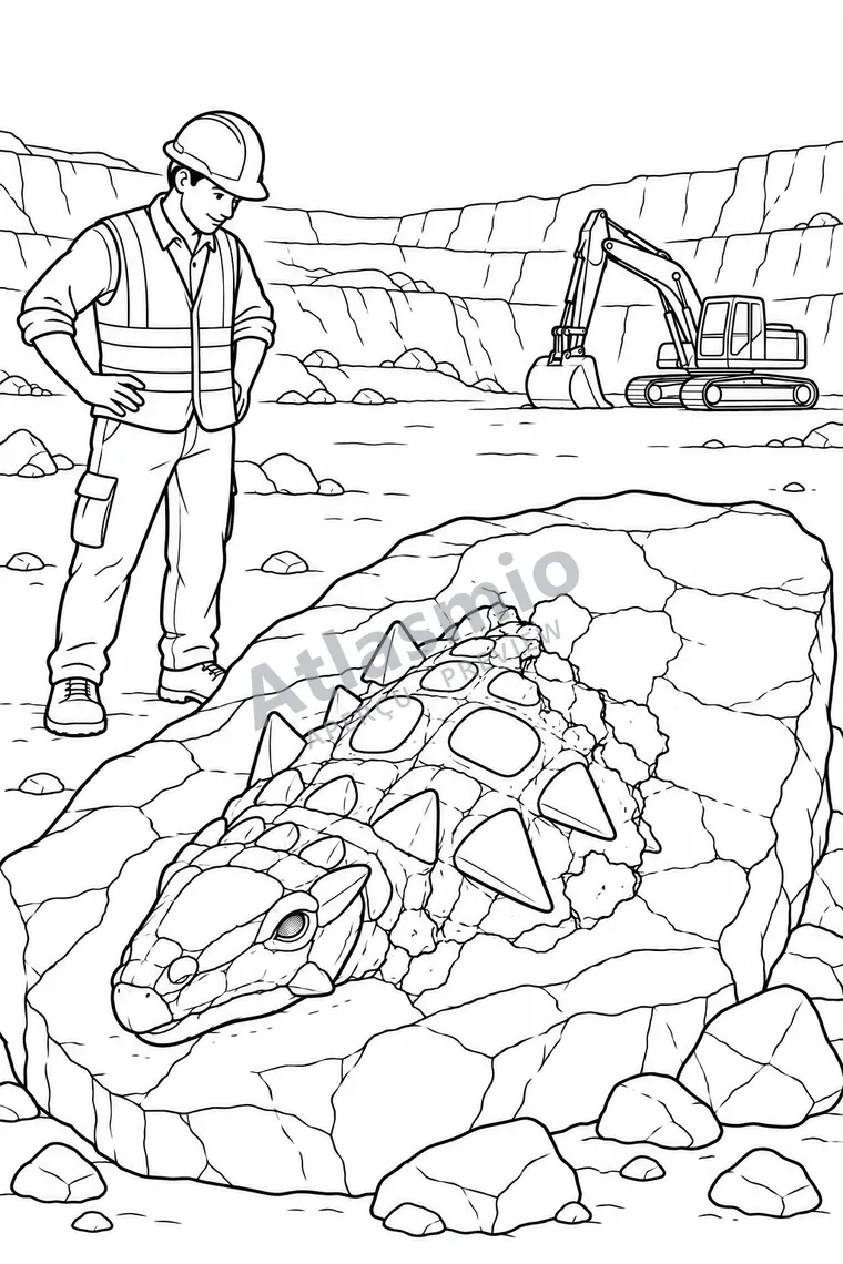 Colouring illustration: A Surprise in the Mine