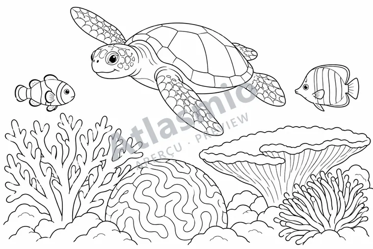 Colouring illustration: The Great Barrier Reef