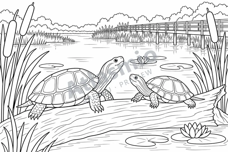 Colouring illustration: Point Pelee’s Marsh