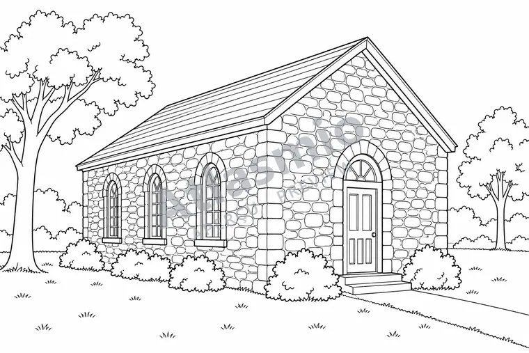 Colouring illustration: Nazrey Church