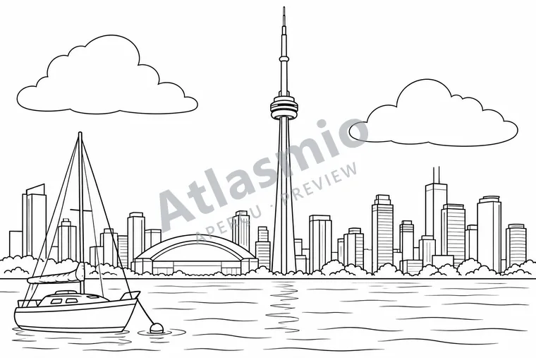 Colouring illustration: Toronto’s Skyline