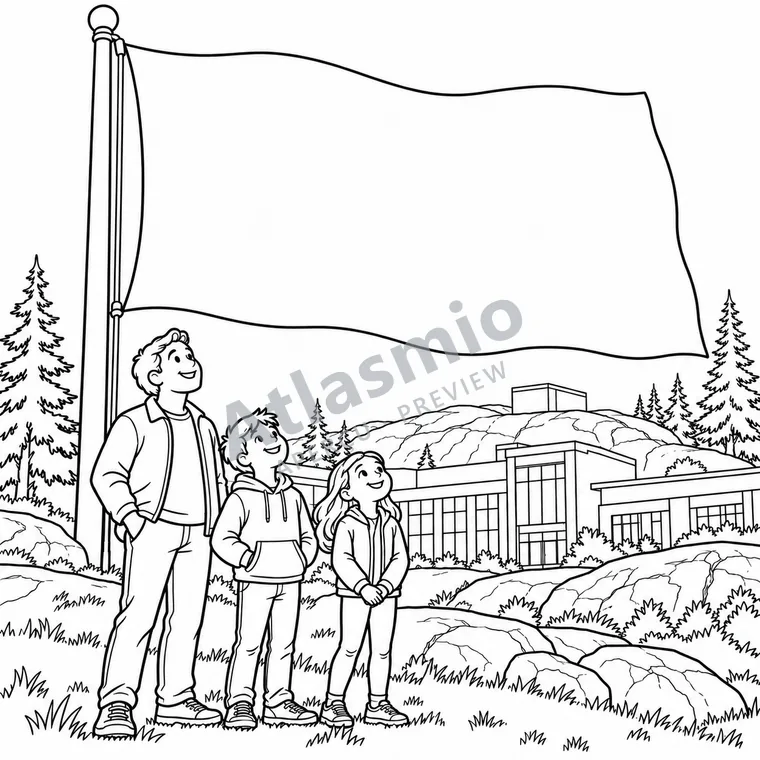 Illustration à colorier : Le drapeau franco-ontarien