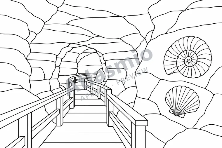 Colouring illustration: Bonnechere Cave