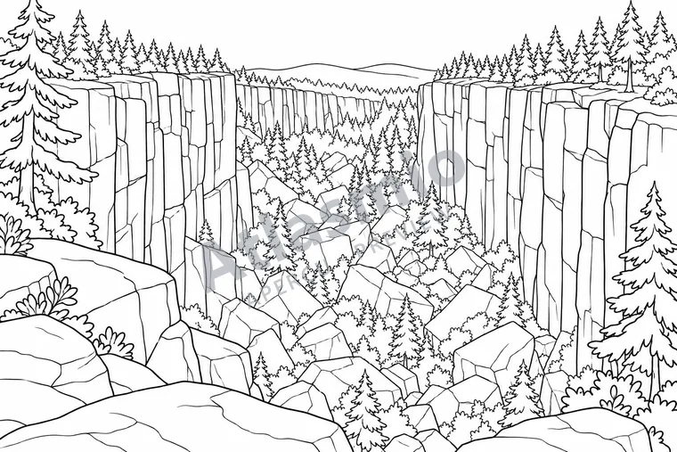 Colouring illustration: Ouimet Canyon