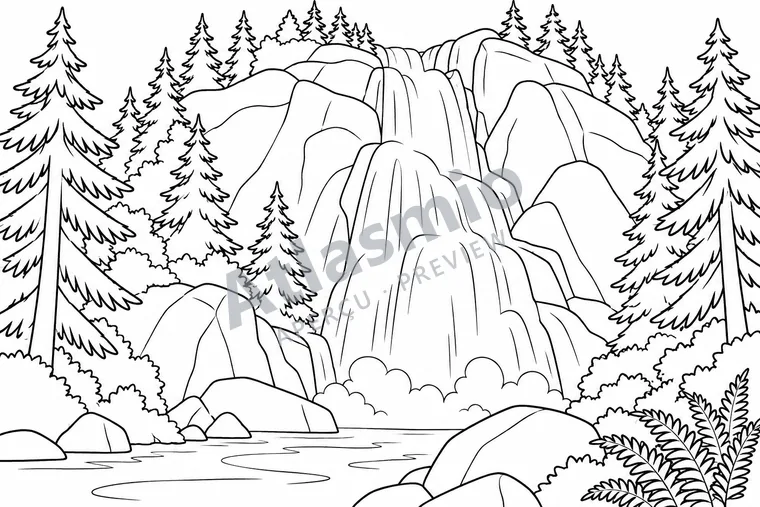 Illustration à colorier : Les chutes Shannon