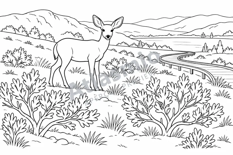 Illustration à colorier : Les arbustes d’Osoyoos