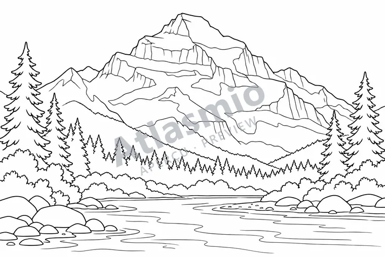 Colouring illustration: Mount Robson’s Summit