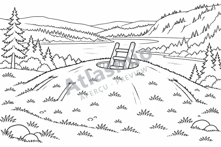 Colouring illustration: A Reconstructed Home at Xatśūll