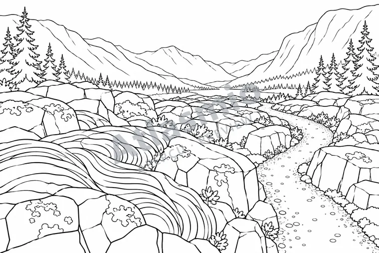 Colouring illustration: Remembering the Lava