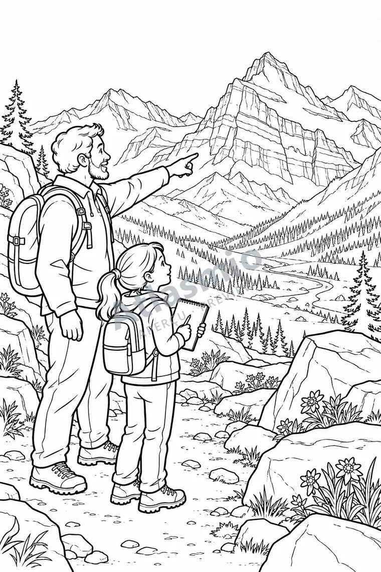 Colouring illustration: How Do Mountains Form?