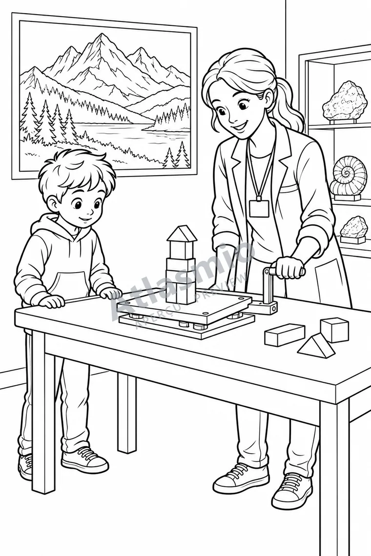 Colouring illustration: When the Ground Shakes