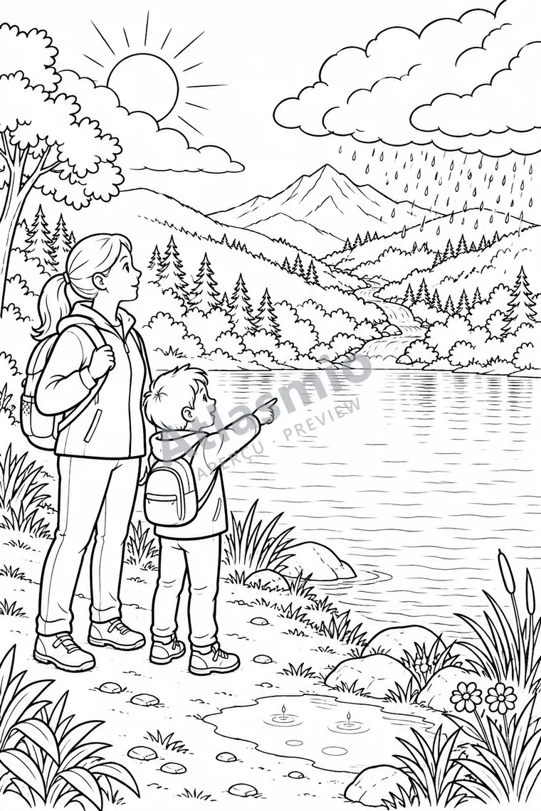 Colouring illustration: Water’s Big Journey
